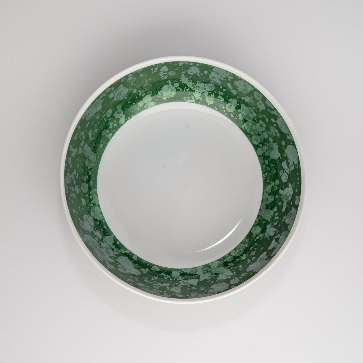 Assiette calotte - Éclipse Verte Filet Blanc