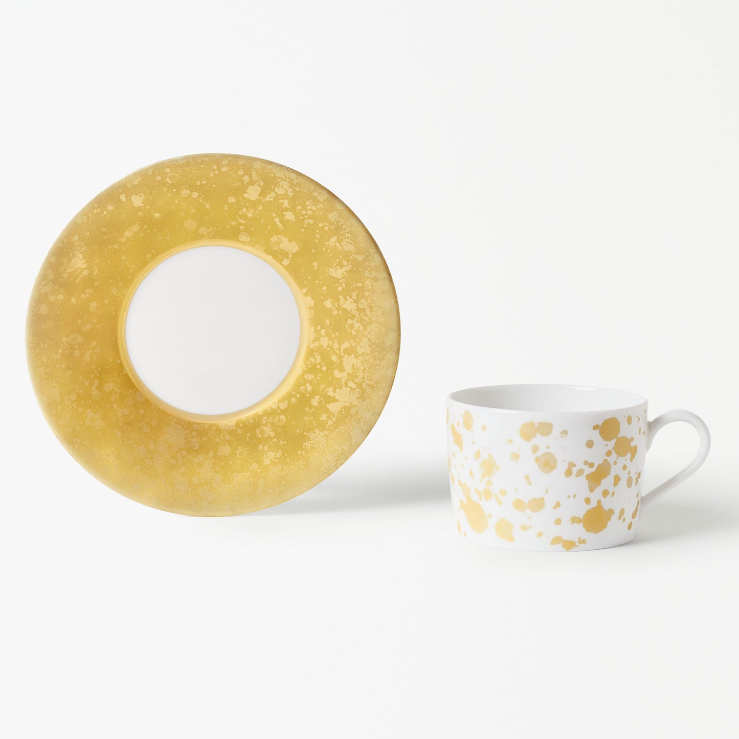 Tea cup with saucer - Yellow Eclipse
