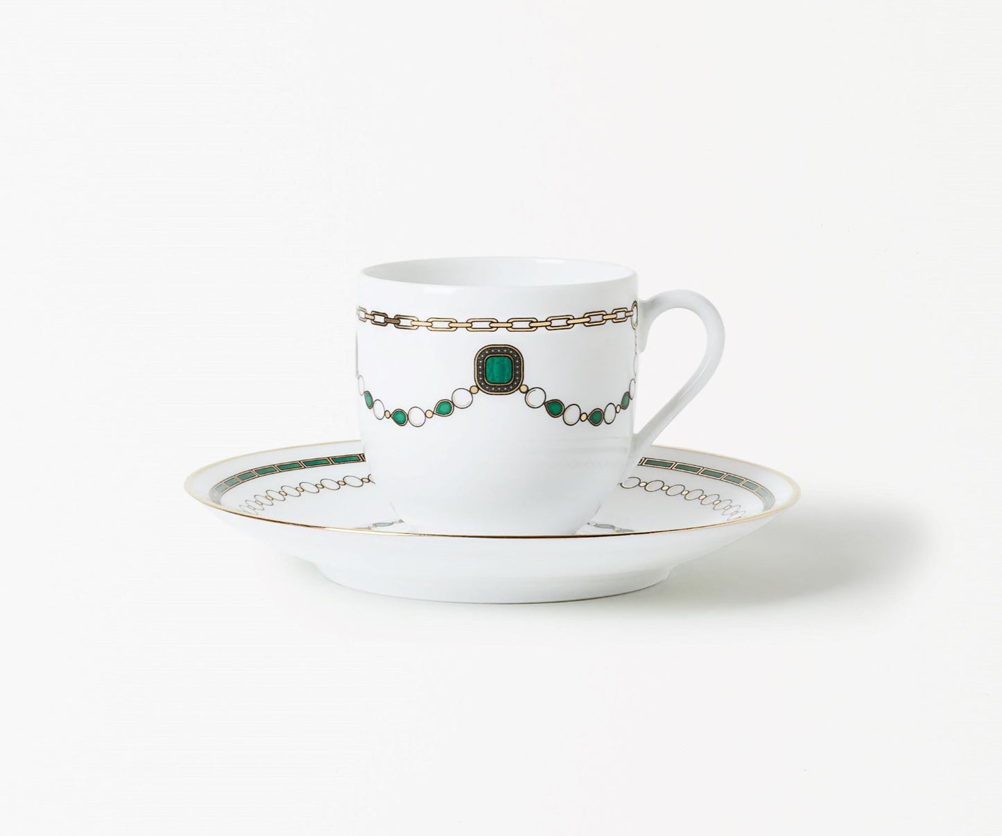 Coffee cup with saucer - Emerald Jewelry