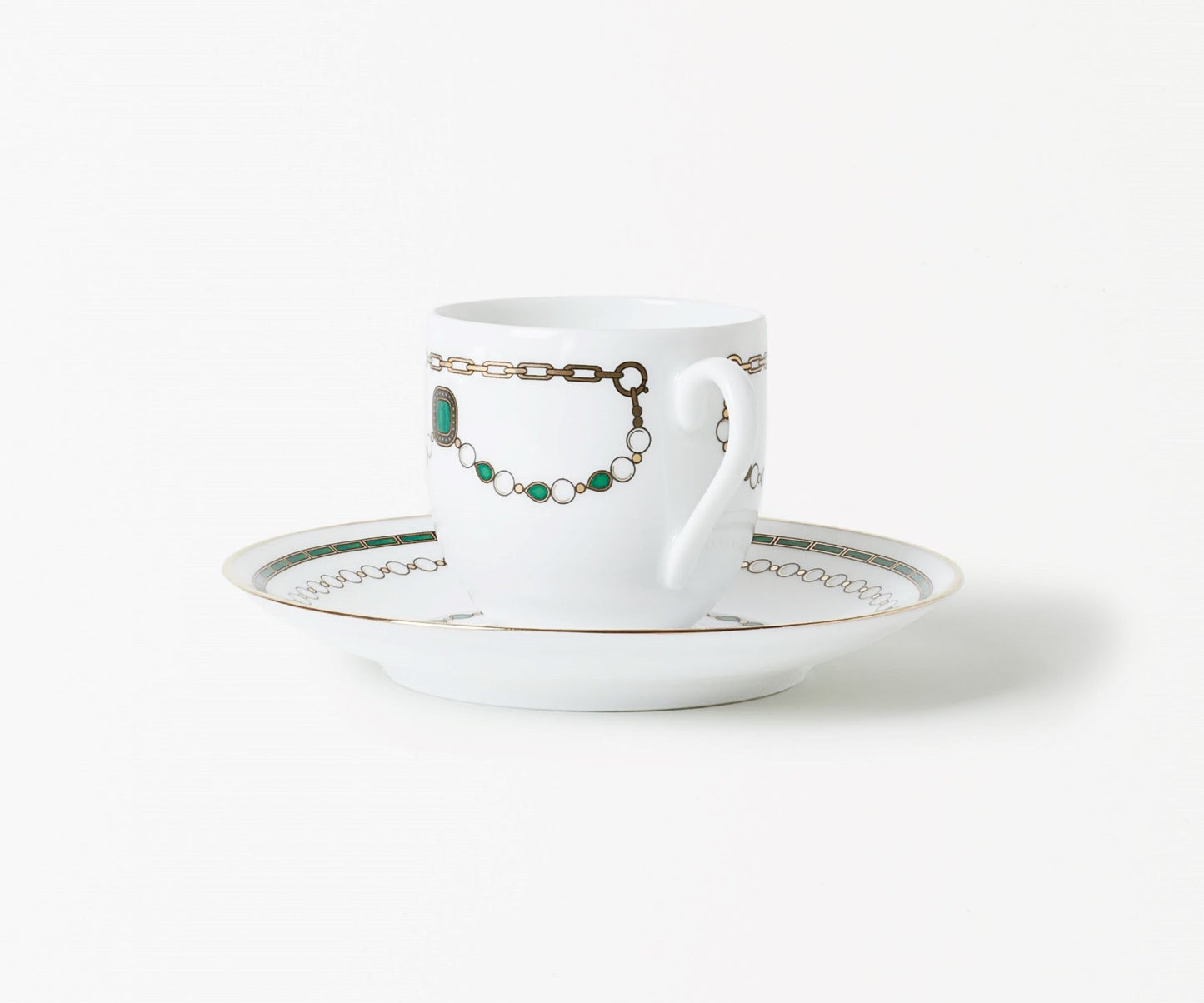 Coffee cup with saucer - Emerald Jewelry