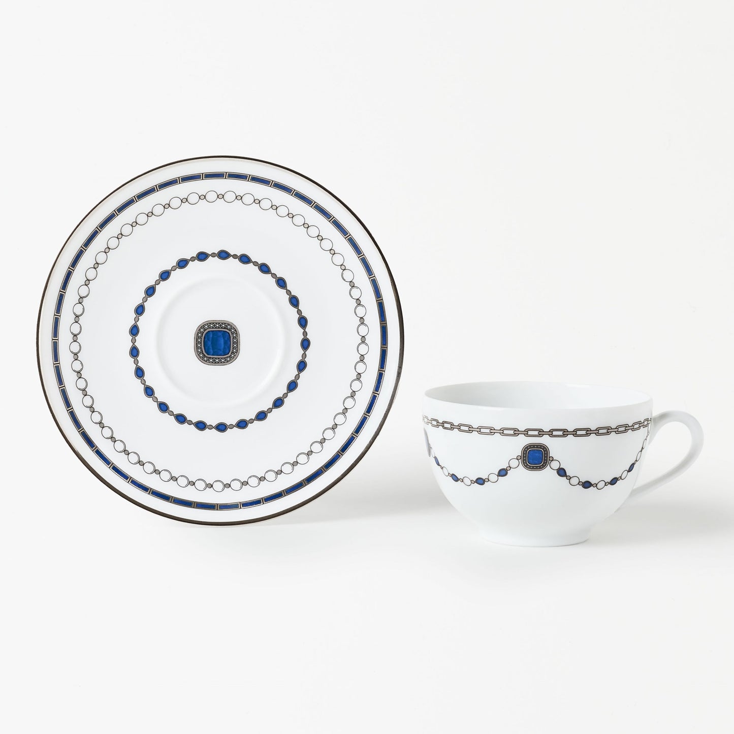 Tea cup with saucer - Sapphire Jewelry