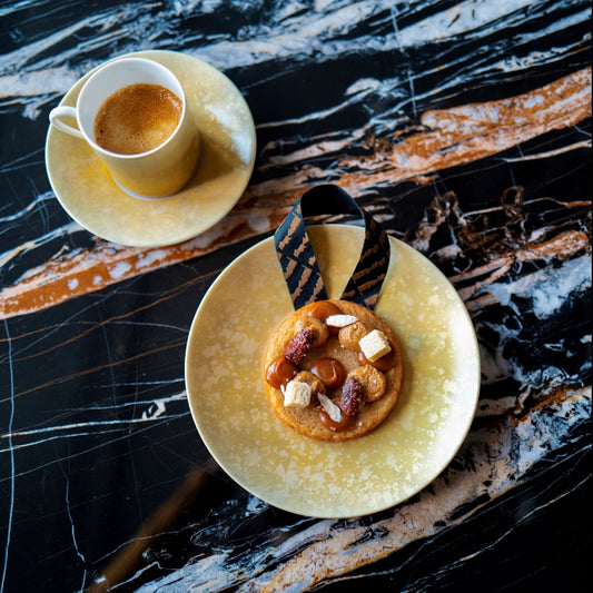 Coffee cup with saucer - Yellow Eclipse