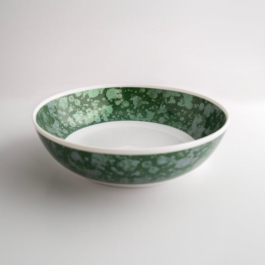 Assiette calotte - Éclipse Verte Filet Blanc