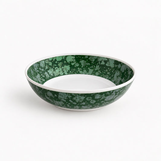 Assiette calotte - Éclipse Verte Filet Blanc