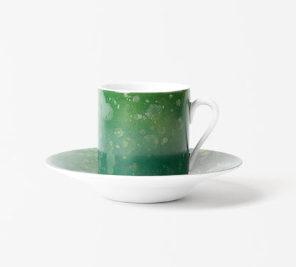 Tasse à café avec la soucoupe - Éclipse Verte