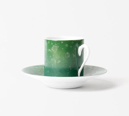 Tasse à café avec la soucoupe - Éclipse Verte