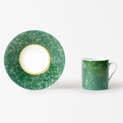 Tasse à café avec la soucoupe - Éclipse Verte