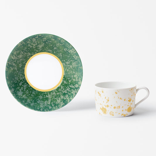 Tasse à thé avec la soucoupe - Éclipse Verte