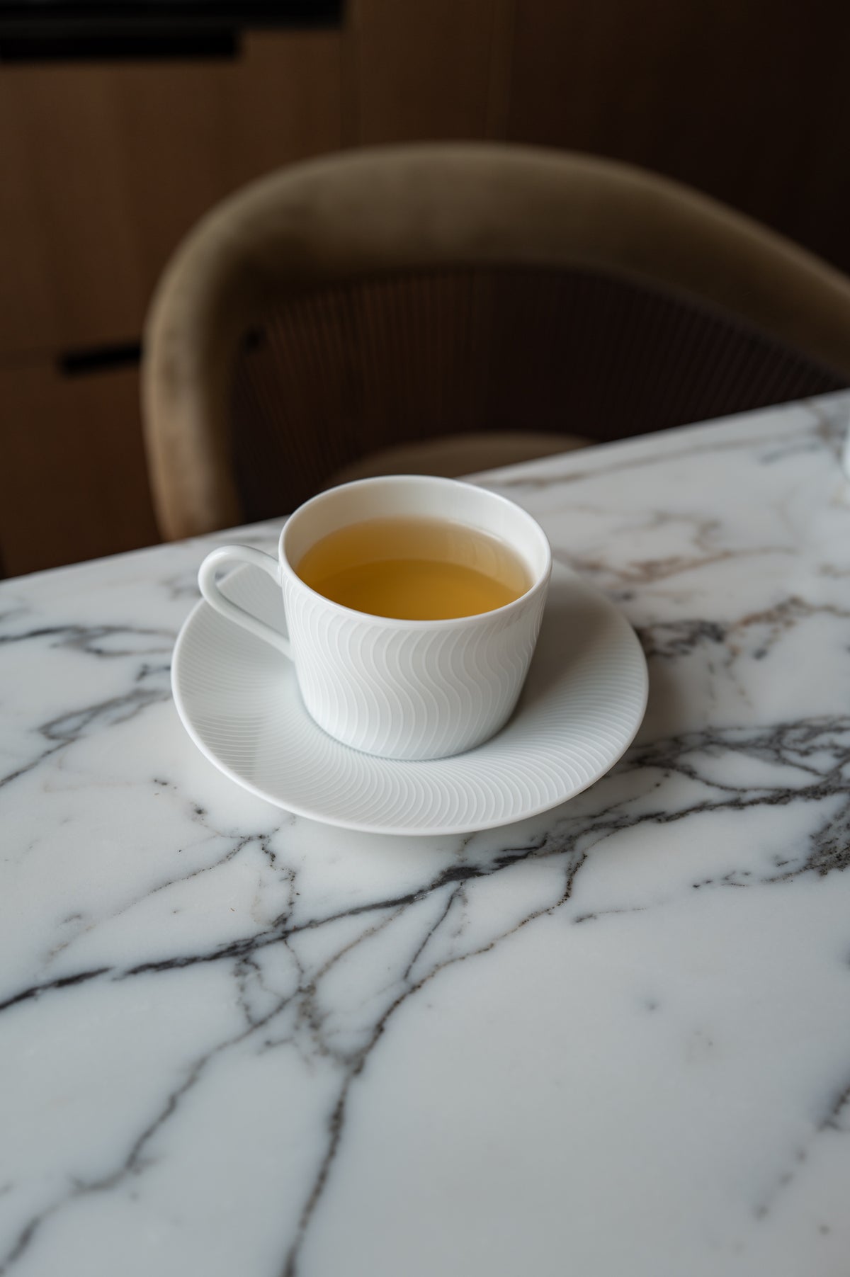 Tasse à thé avec la soucoupe - Illusion Blanche