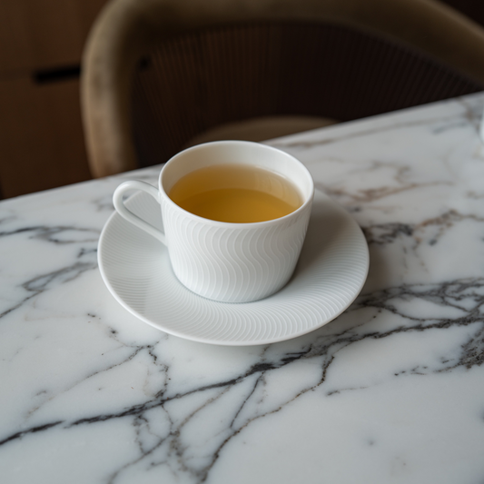 Tea cup with saucer - White Illusion