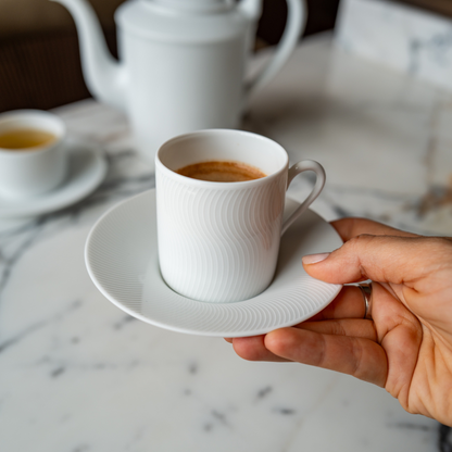 Coffee cup with saucer - White Illusion