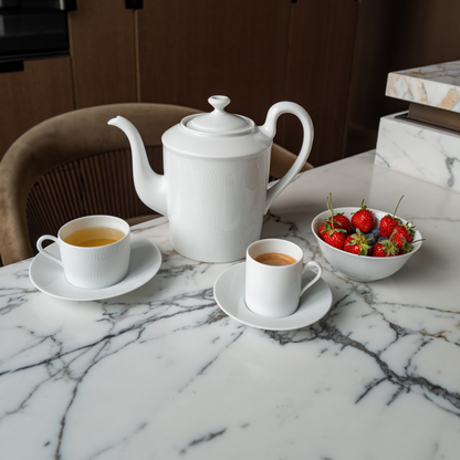 Coffee cup with saucer - White Illusion