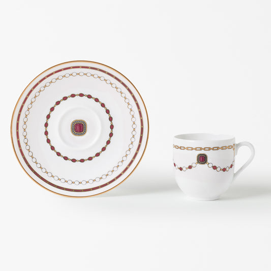 Tasse à café avec la soucoupe - Bijoux Rubis