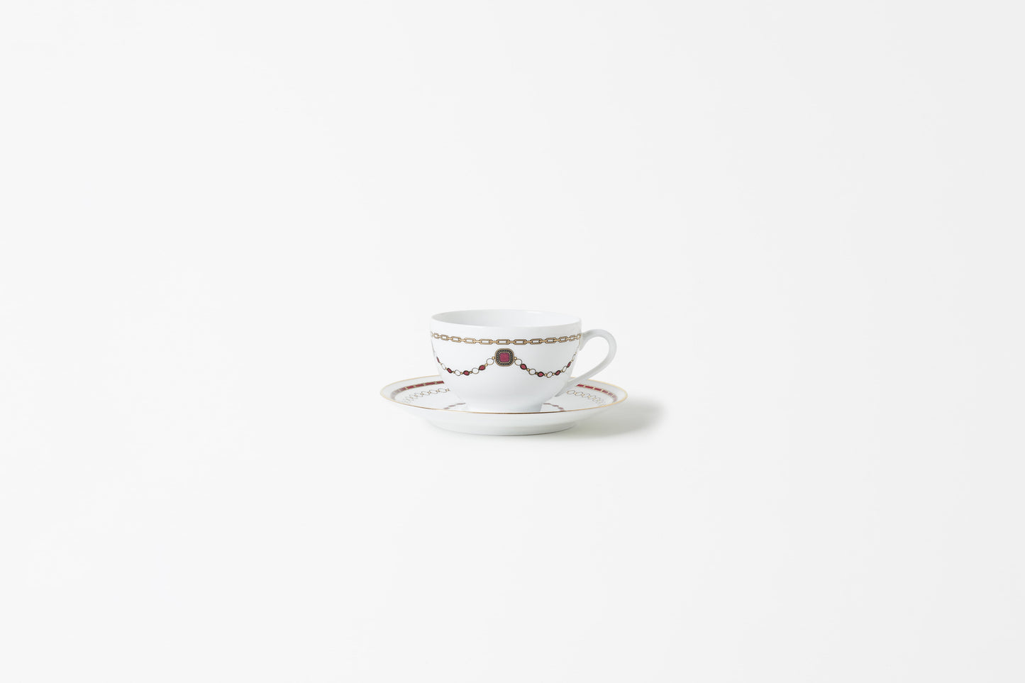 Tasse à thé avec la soucoupe - Bijoux Rubis