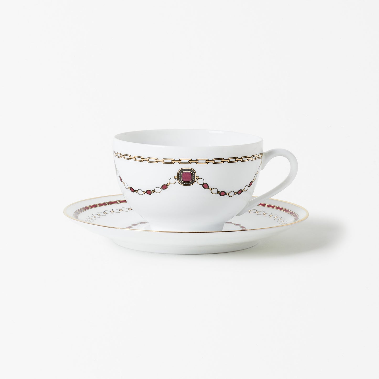 Tasse à thé avec la soucoupe - Bijoux Rubis