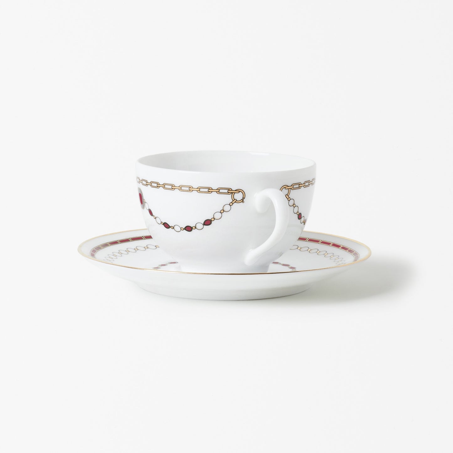 Tasse à thé avec la soucoupe - Bijoux Rubis