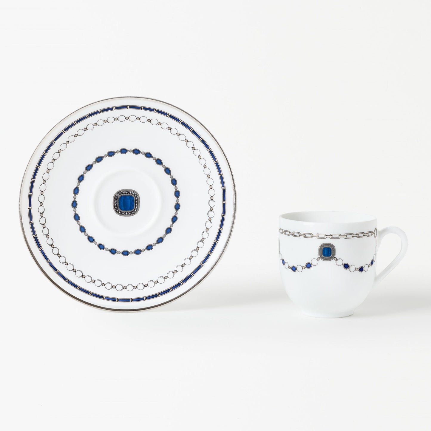 Coffee cup with saucer - Sapphire Jewelry